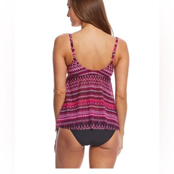 Profile by Gottex Summer Sunset Flyaway Tankini Top size 10 - Picture 2 of 5